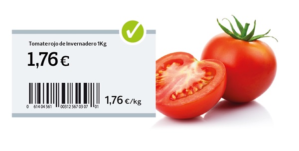 etiquetado de precios correcto con precio por unidad de medida